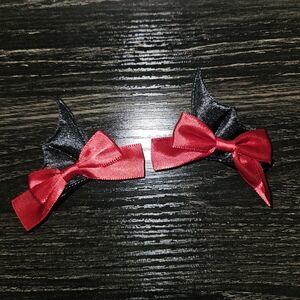 🦇 Lot B/E Cute Devil Horn Hair Clips With Bows
